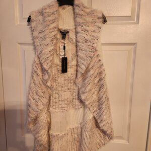Cable & Gauge, Shrug, Size: L/XL, Cream with Pink & Grey Shades